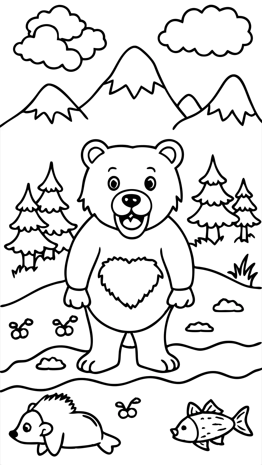 pages de couleur de l’ours brun